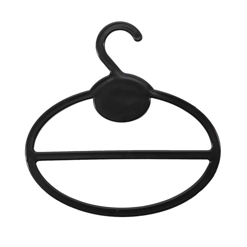 5x Scarf Shawl Oval Plastic Hangers Black 13.5cm12.5cm13.5cmx1.9cm