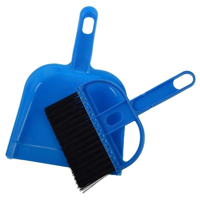2x Desktop Keyboard Clean Mini Brush Dust Pan Set Blk Blue