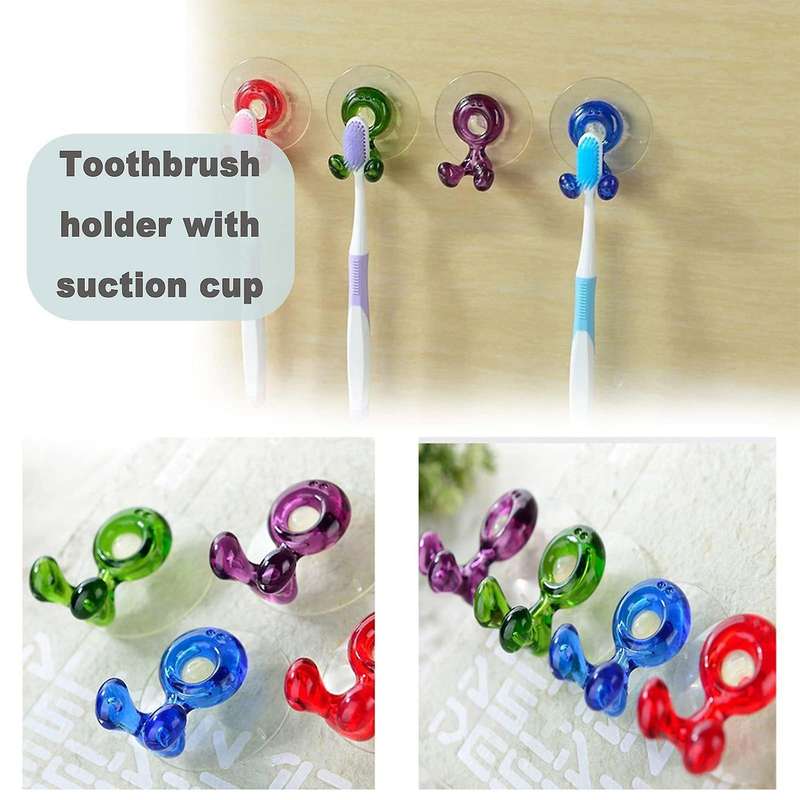 Toothbrush Holder with Suction Cup Towel Wall Hooks for Kitchen Home