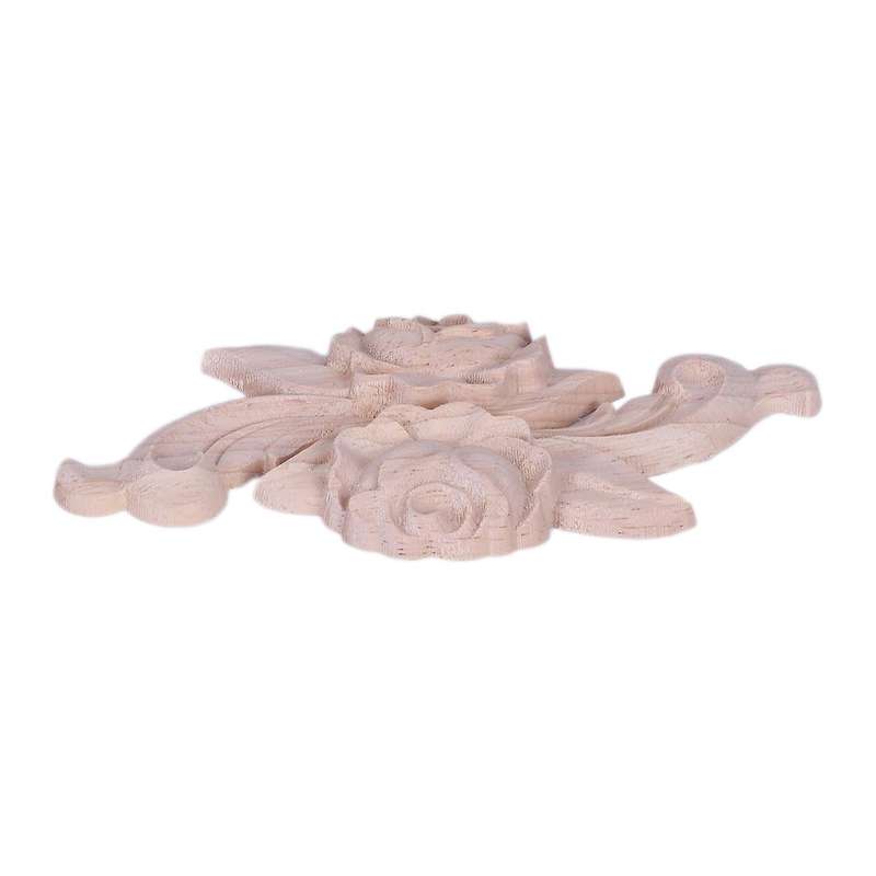 1x Rubber Wood Carved Corner Craft Onlay Applique(12*6cm)