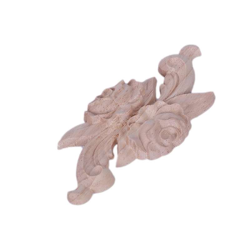 1x Rubber Wood Carved Corner Craft Onlay Applique(12*6cm)