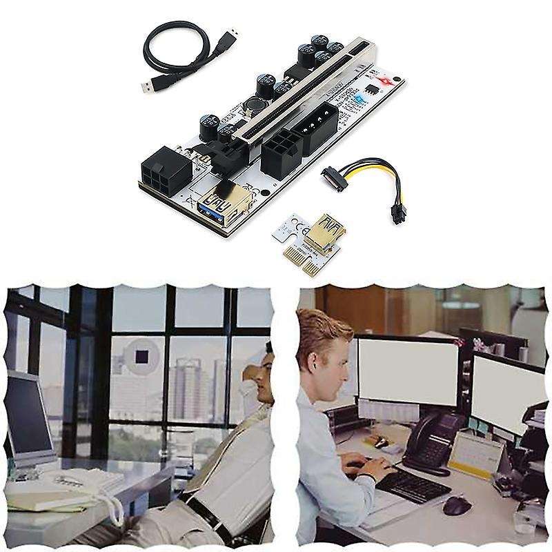 10pcs Ver 010-x Pcie Riser 1x to 16x Graphic Extension with Flash Led