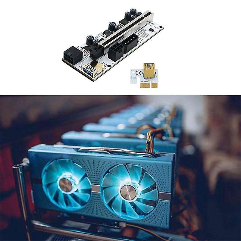 10pcs Ver 010-x Pcie Riser 1x to 16x Graphic Extension with Flash Led