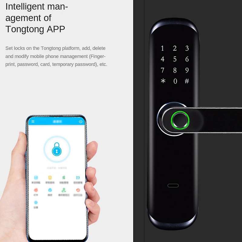Bluetooth App Mobile Phone Remote Password Smart Door Lock Black