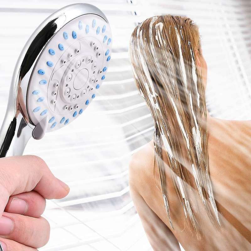 Handheld Hand Shower High Pressure G1/2 Shower Head 3 Patterns Silver