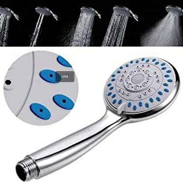 Handheld Hand Shower High Pressure G1/2 Shower Head 3 Patterns Silver