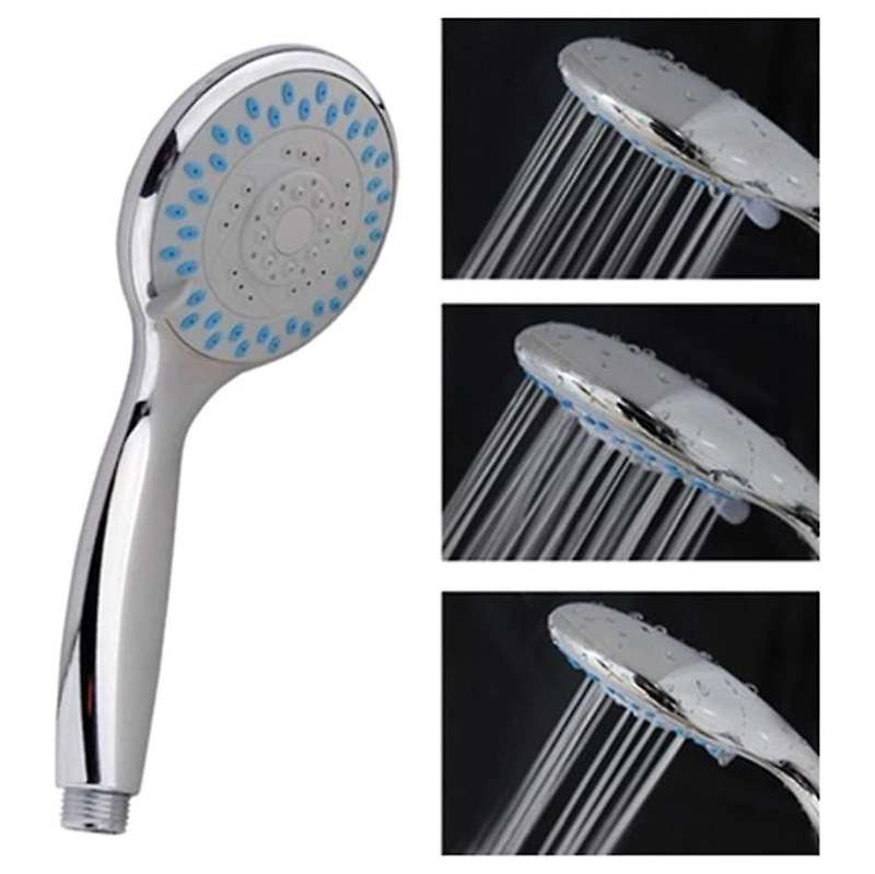 Handheld Hand Shower High Pressure G1/2 Shower Head 3 Patterns Silver