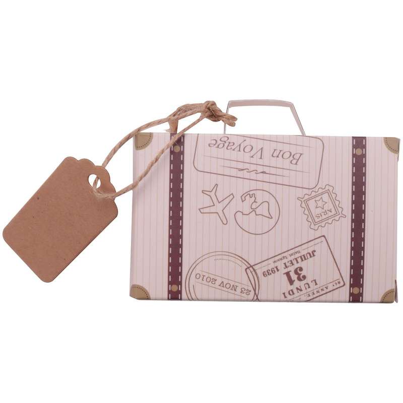 10 Sets Creative Mini Suitcase Design Candy Box Packaging Carton