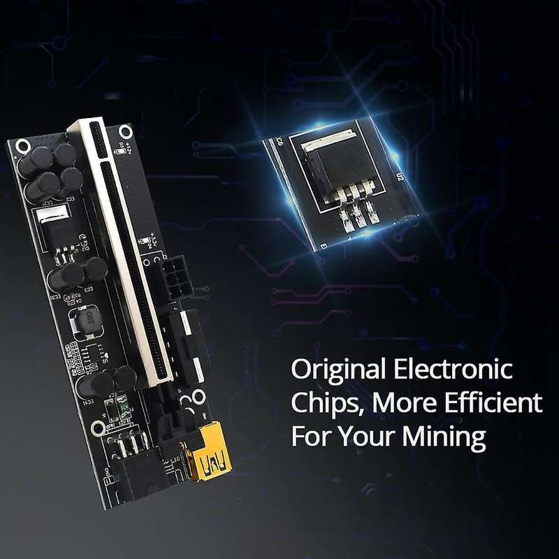 Pcie 1x to 16x Adapter Card Usb3.0 Adapter Board for Btc Miner Black