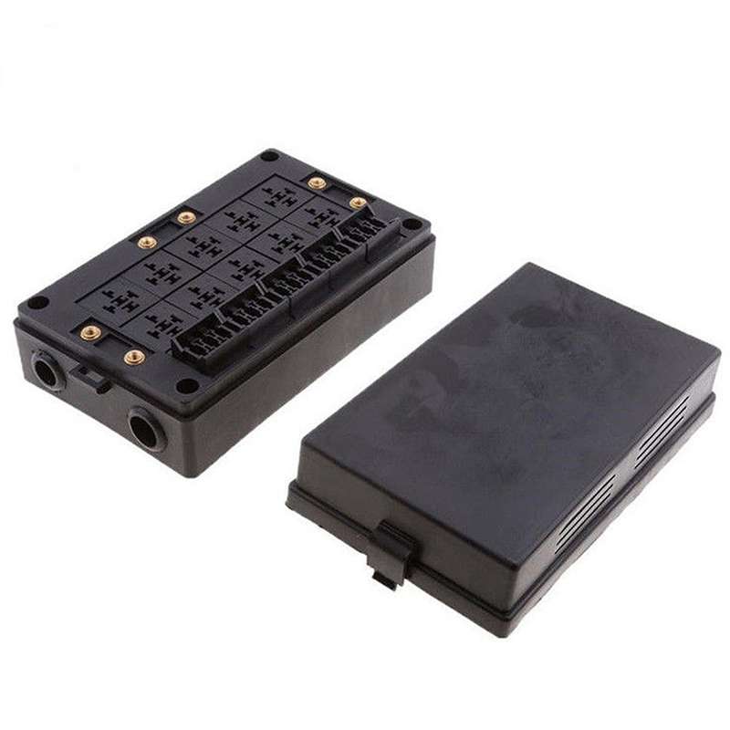 2x Blade Fuse Holder Relay Socket Black Box 18 Way Blade Fuse Holder