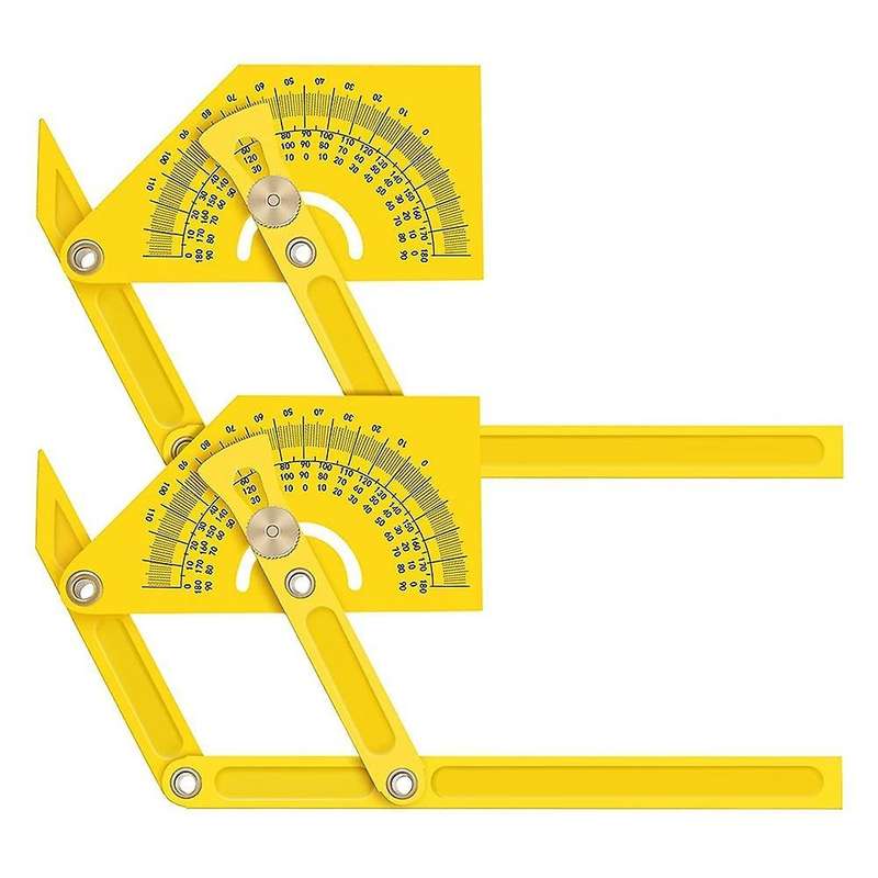 2pcs Plastic Protractor and Angle Finder,measure Arm Ruler Gauge Tool