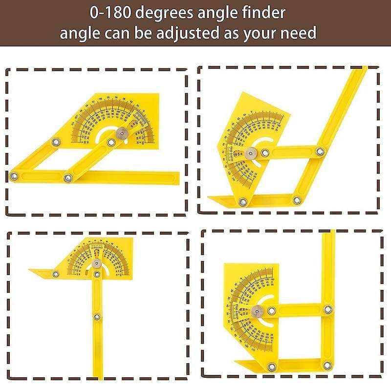 2pcs Plastic Protractor and Angle Finder,measure Arm Ruler Gauge Tool