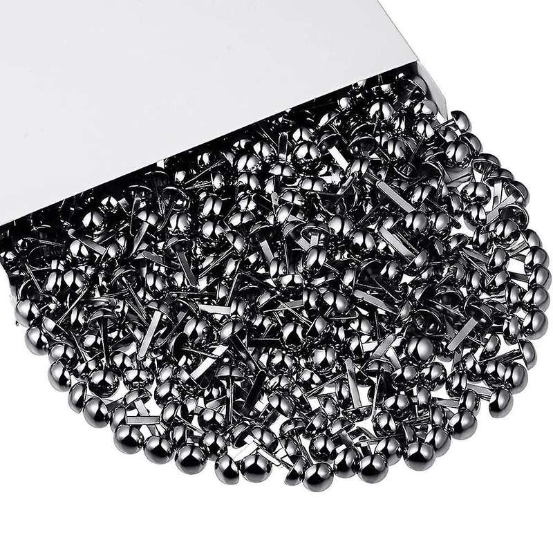 300 Pieces Of Paper Fasteners Round Headgear Sturdy Fasteners Black