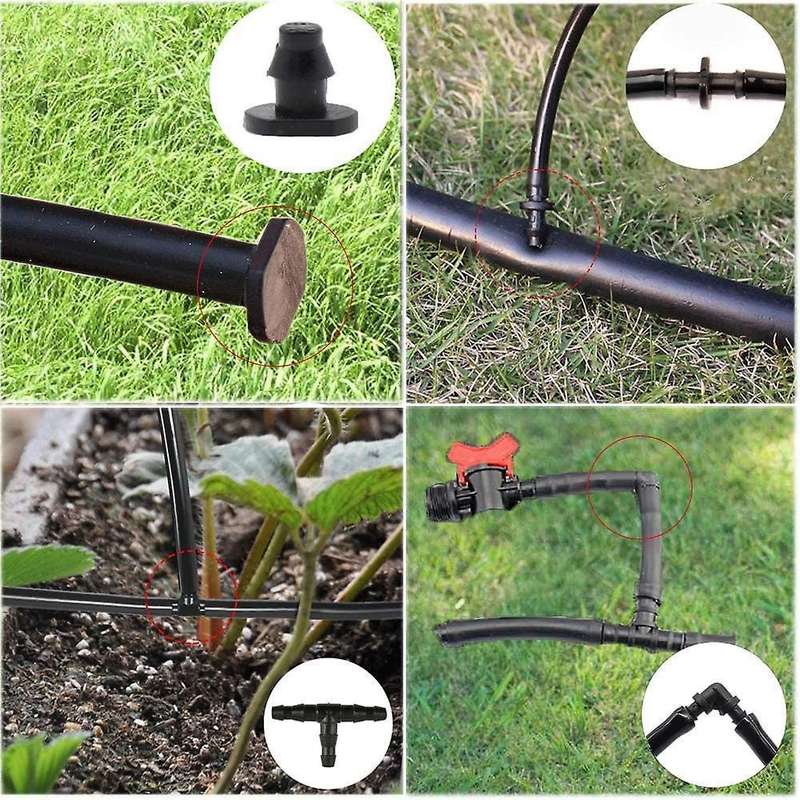 200pcs Irrigation Fittings Kit Drip Irrigation Barbed Connectors