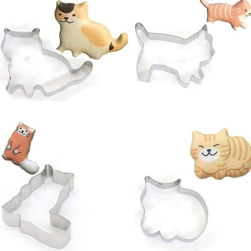 4pcs Stainless Steel Biscuit Cutting Die Cartoon Animal Biscuit Mold
