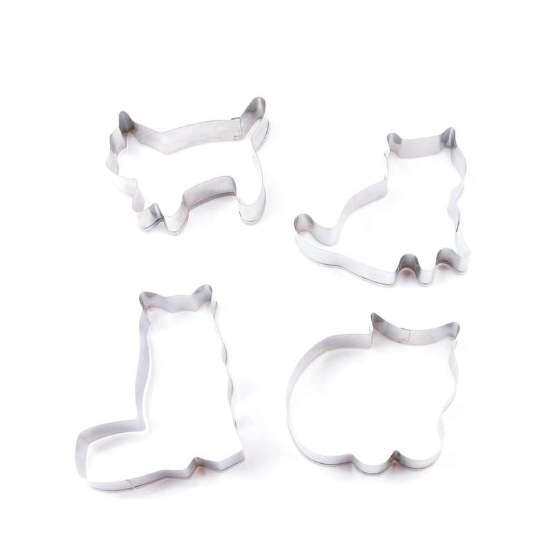 4pcs Stainless Steel Biscuit Cutting Die Cartoon Animal Biscuit Mold