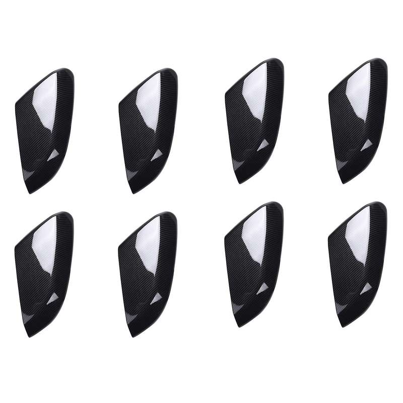 8x Carbon Fiber Rear View Side Mirror Cover Rear View