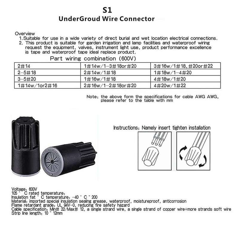 Waterproof Wire Connectors, Grease Cap Outdoor Electrical(20pack)