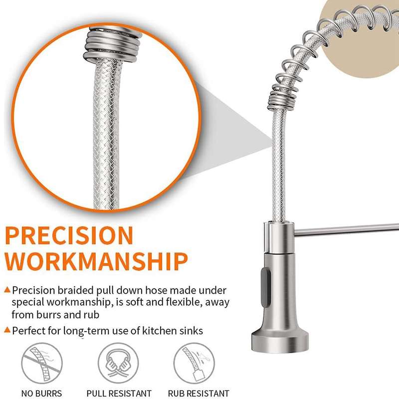 Faucet Low Lead Commercial Solid Brass Single Handle Pull-down