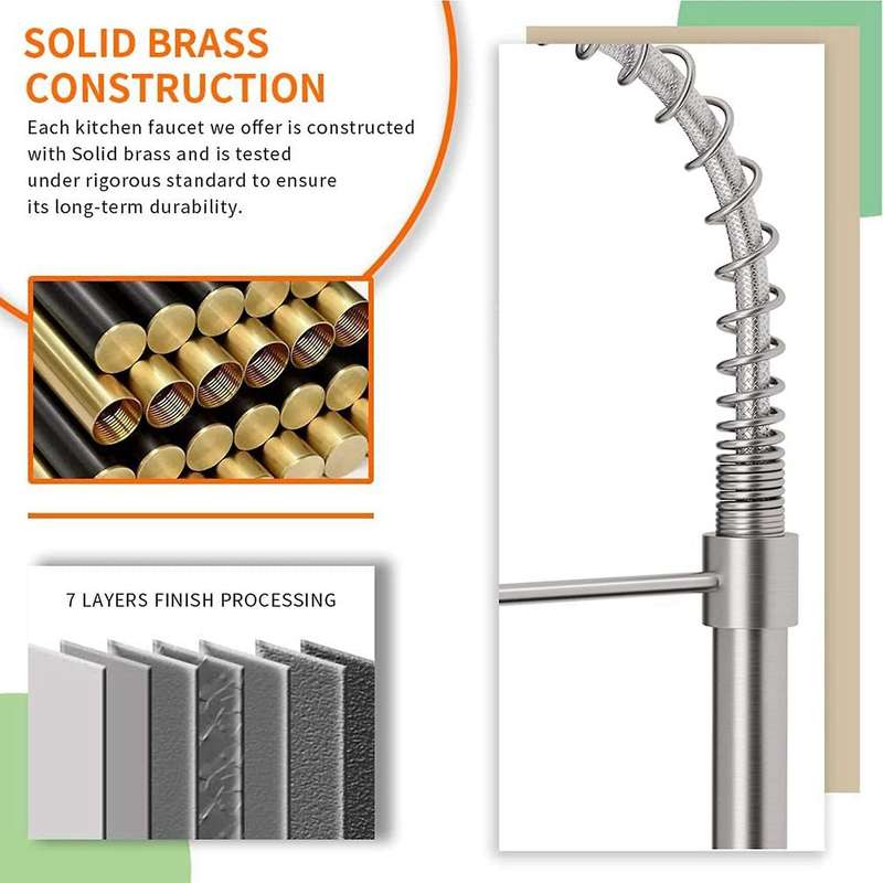 Faucet Low Lead Commercial Solid Brass Single Handle Pull-down