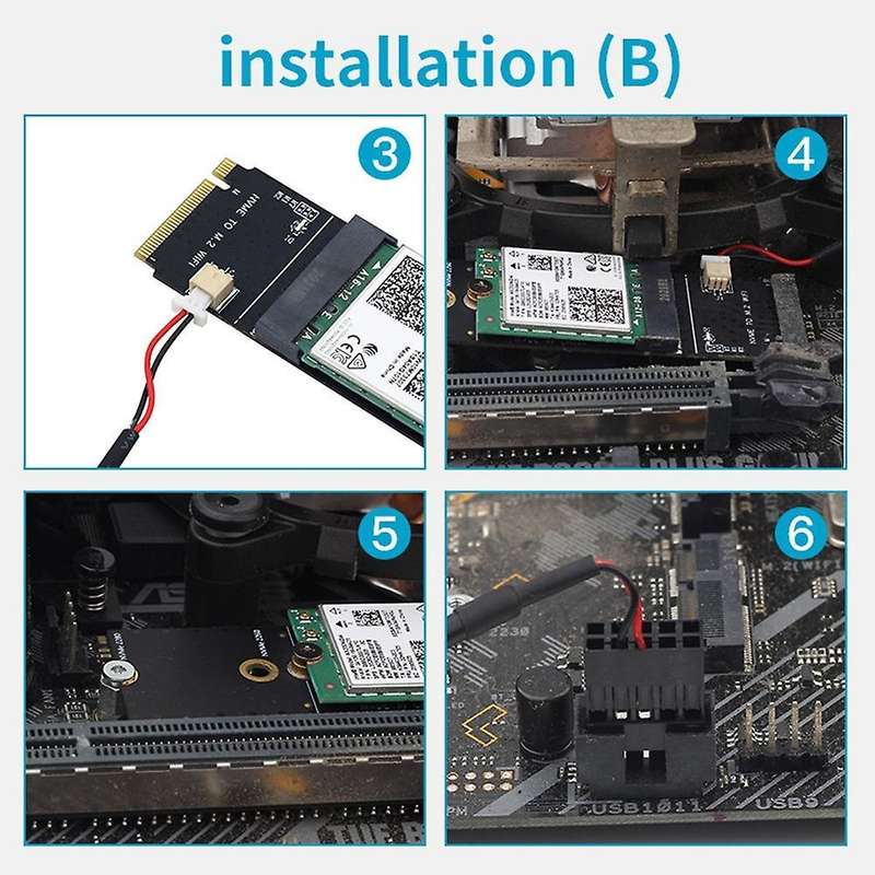 Wireless M.2 A+e Key Slot to M.2 M Key Wifi Bluetooth Adapter