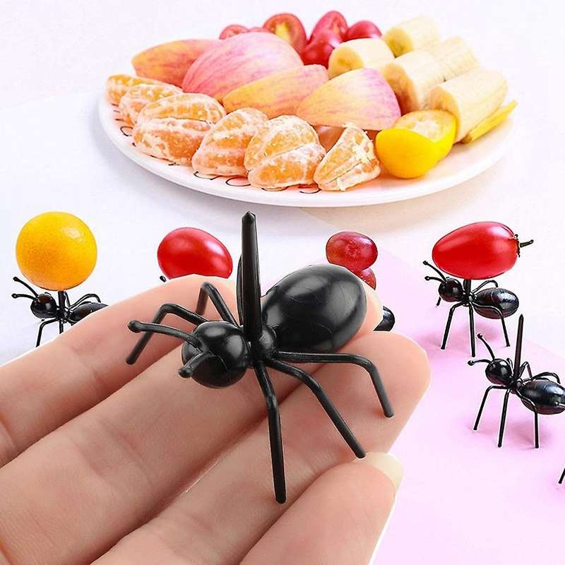 24pcs Reusable Ant Food Fork Fruit Toothpick Dessert Children& Party