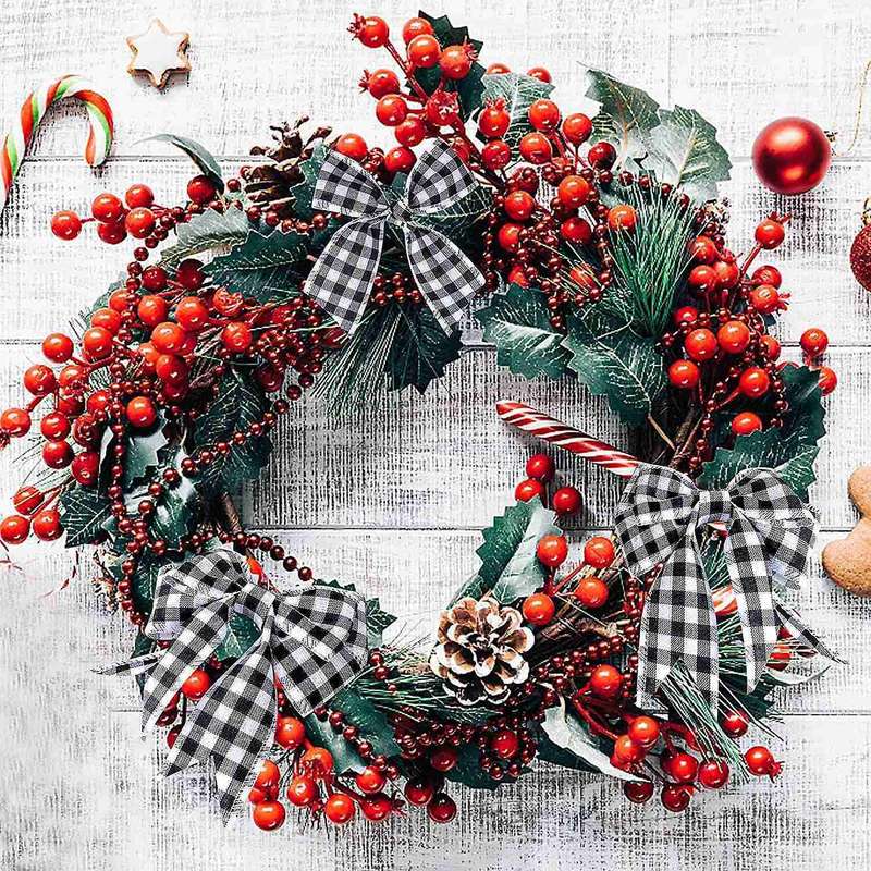 2 Rolls Christmas Ribbon, Christmas Burlap Ribbon Black and White