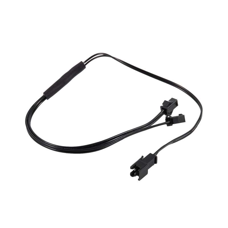 Female to Male 2 Pin Connector El Wire Inverter 2 Way Splitter Black