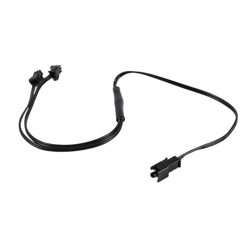 Female to Male 2 Pin Connector El Wire Inverter 2 Way Splitter Black