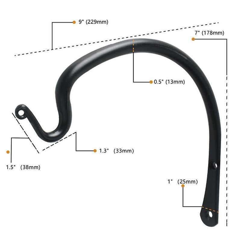 9 Inch Semi Circle Hanging Wall Plant Stand Outdoor Hook