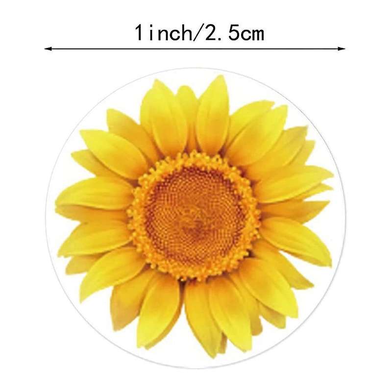 Sunflower Stickers, 1 Inch Self Sticker for Thanksgiving 8 Designs