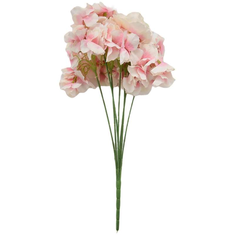 Artificial Hydrangea Flower 5 Big Heads Bouquet Pink