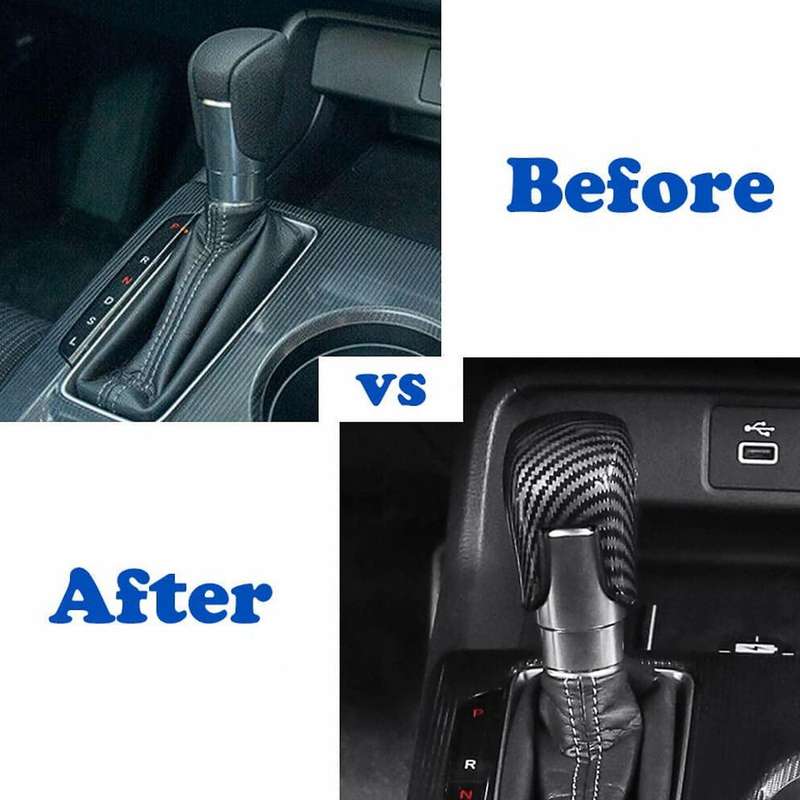 Carbon Fiber Abs Gear Shift Knob Cover Trim Fit for Honda