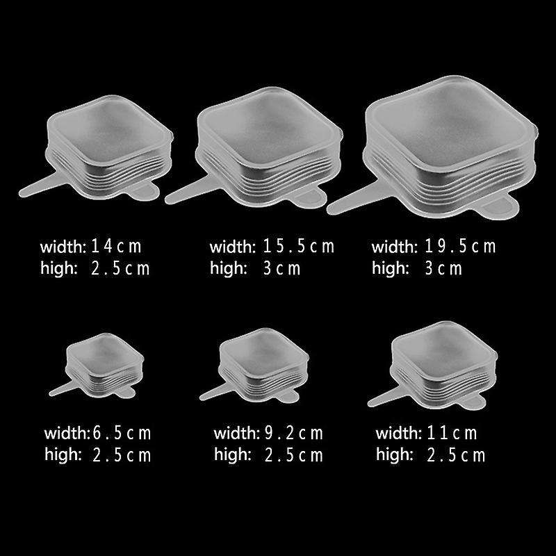 6pcs Reusable Silicone Lids,square Covers for Food Bowl Wraps, Safe