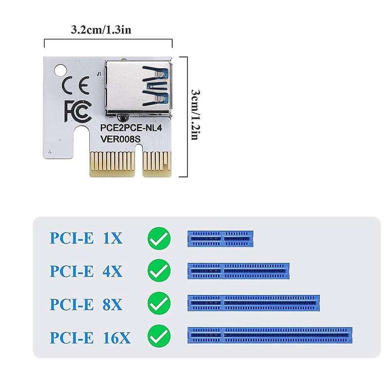 Pci-e 1x Adapter Card,pci-express X1 Slot (ver008s,5 Pack)
