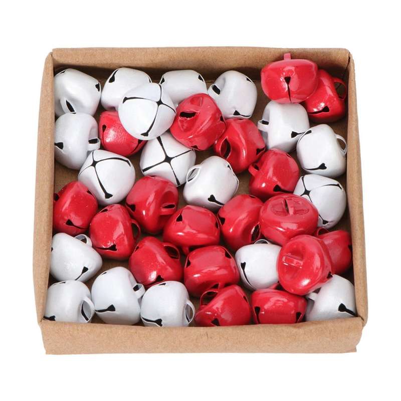 36pcs Red and White Jewelry Making Accessories Set Christmas Bell