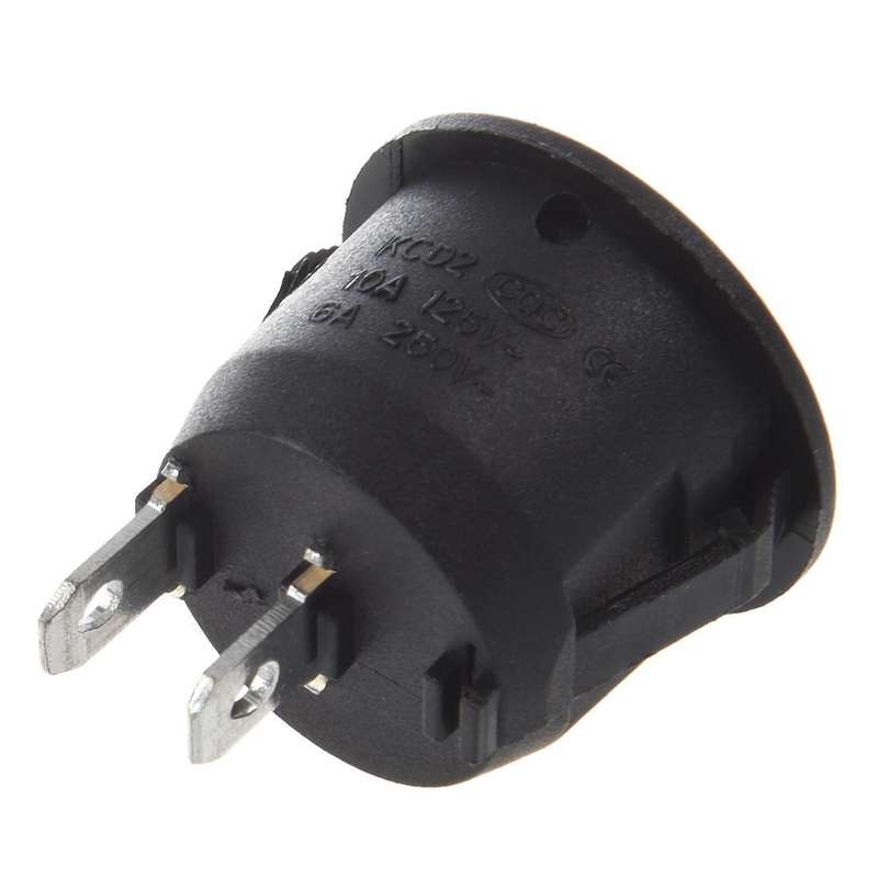 10pcs Ac 6a 10a 250v On Off Snap In Spst Round Boat Rocker Switch Black