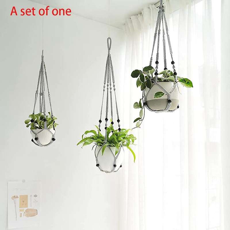 Plant Hook Indoor Hanging Flowerpot Basket Grey