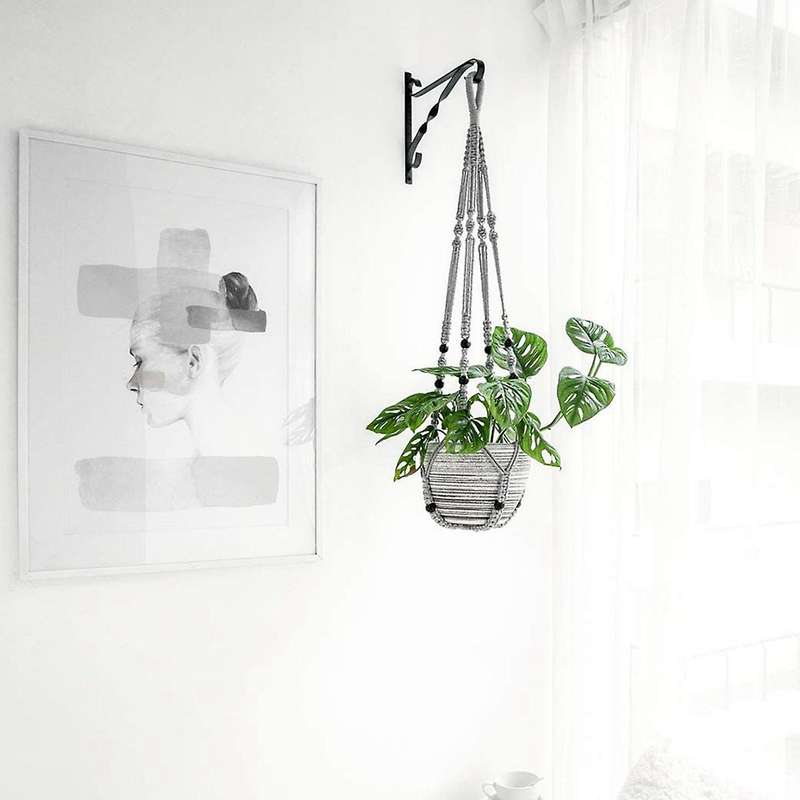 Plant Hook Indoor Hanging Flowerpot Basket Grey