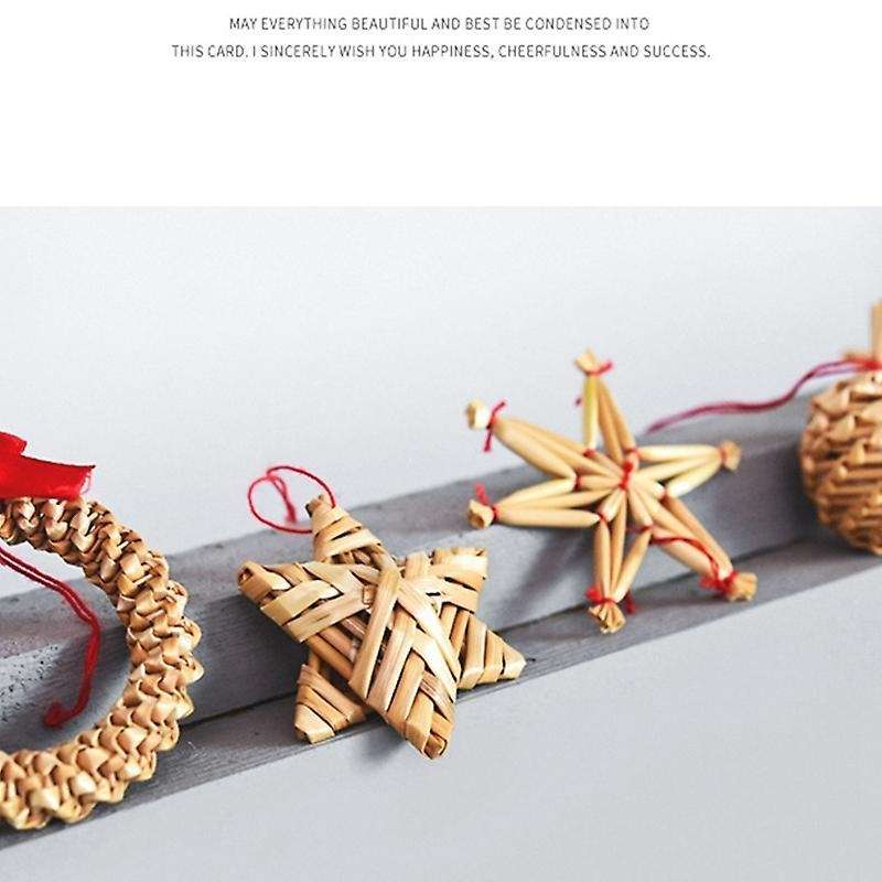 1set Christmas Straw Pendant Christmas Tree Ornaments B