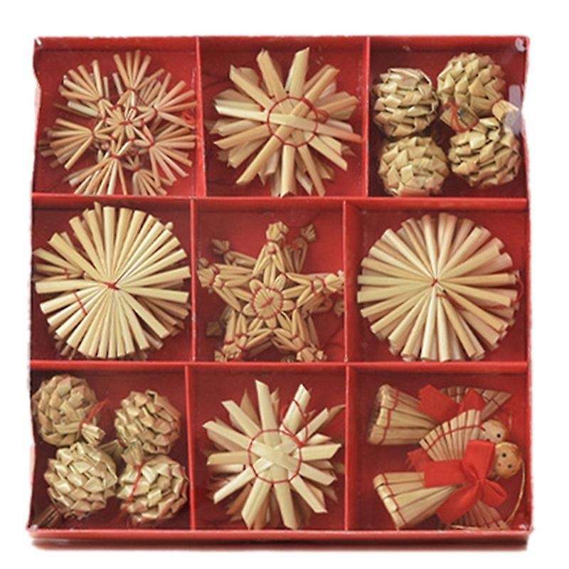 1set Christmas Straw Pendant Christmas Tree Ornaments B
