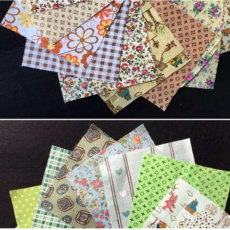 2x Diy Quilting Patch 60pcs 10cmx10cm Cotton Fabric Patchwork Cloth