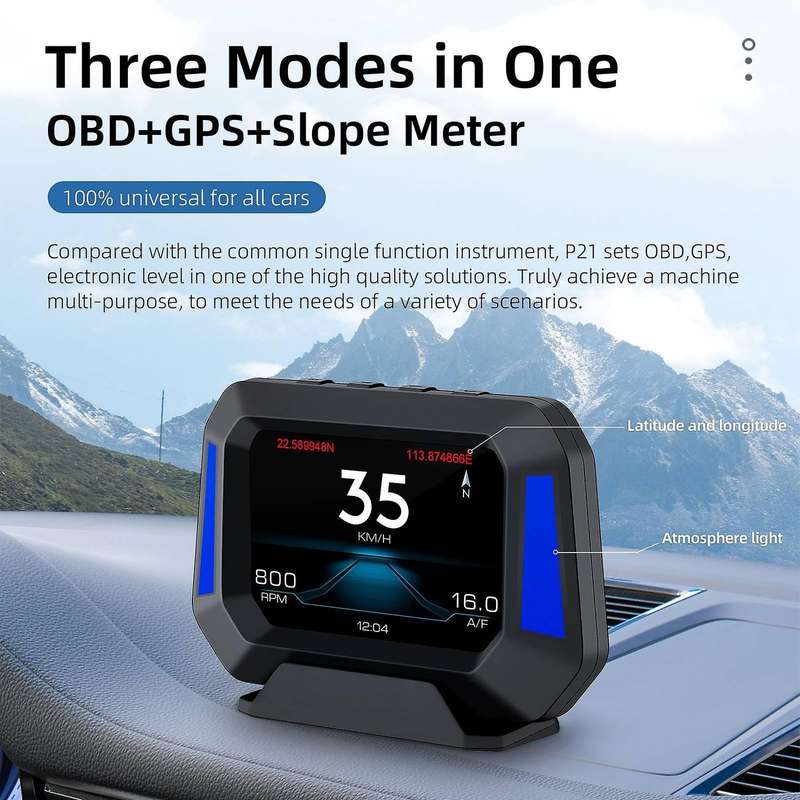 Car Level Sensor Hud Gradient Gps Real-time Off-road Vehicle System