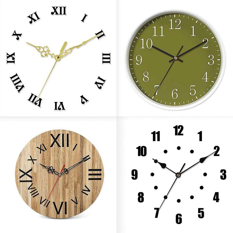 4pcs Quartz Clock Movement Mechanism with 6 Different Of Hands 18mm