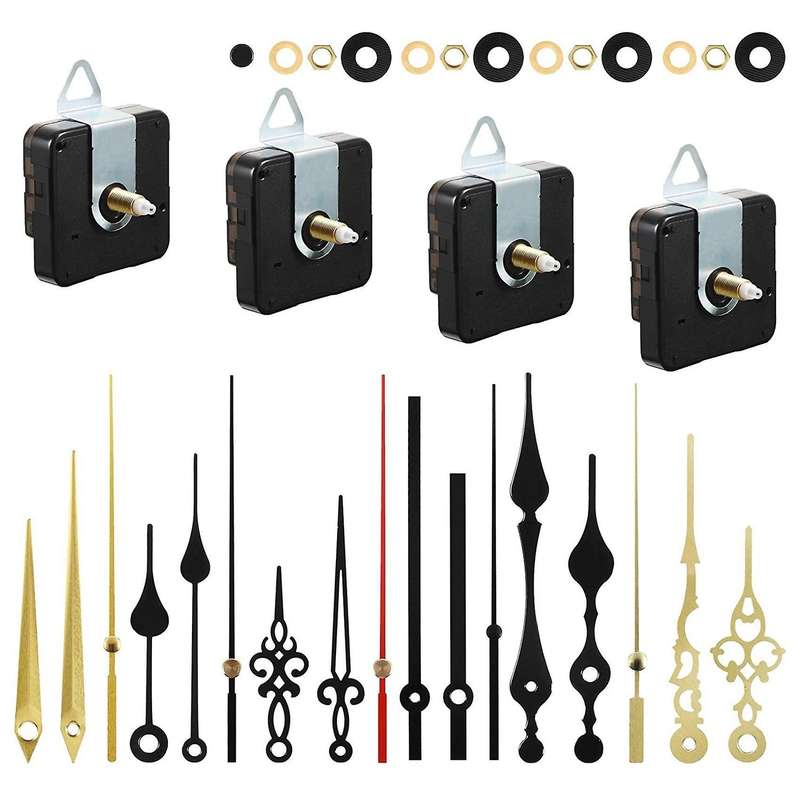 4pcs Quartz Clock Movement Mechanism with 6 Different Of Hands 18mm