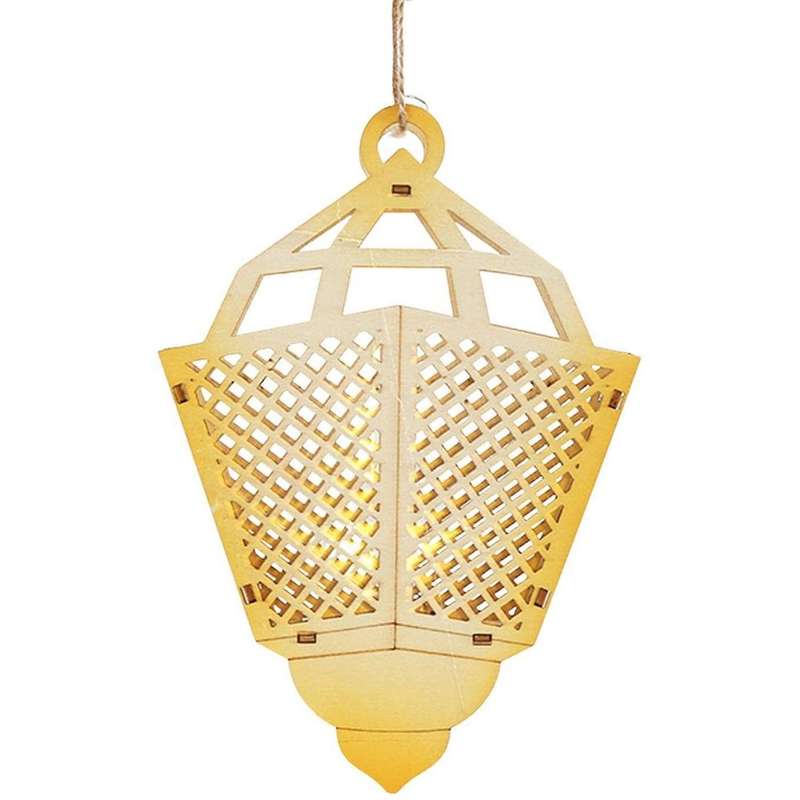 Muslims Eid Led Night Lamp Wooden with Tether for Festival Party
