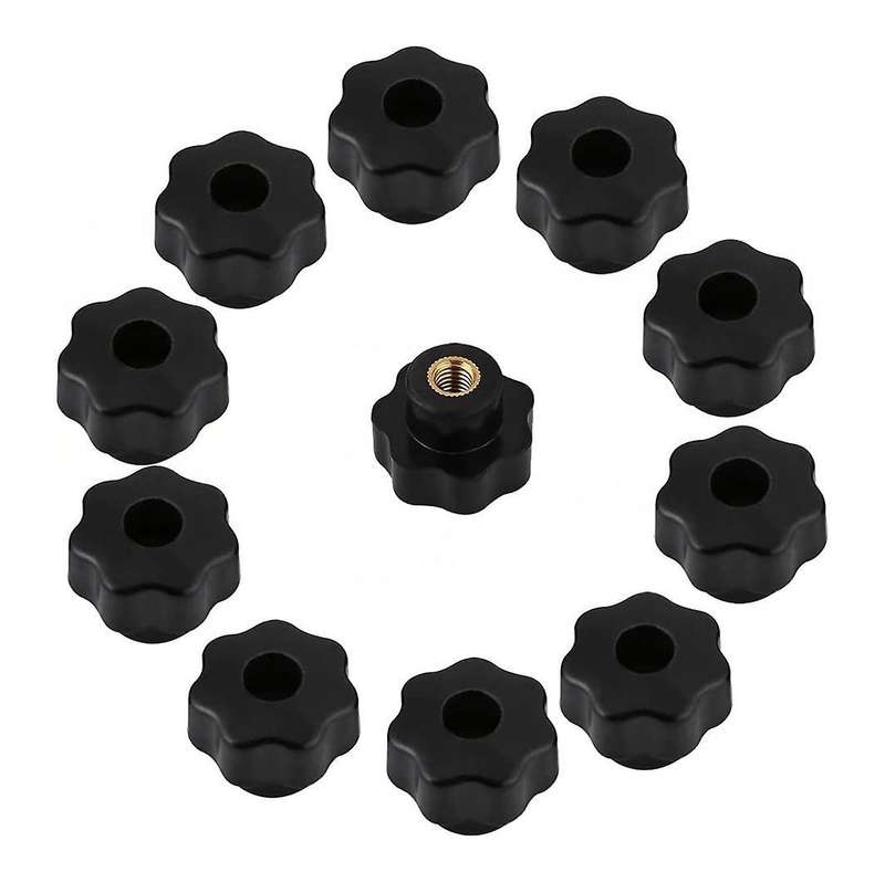 10pcs M6 Internal Thread Knob Screw Plastic Knob Black M6 X 25