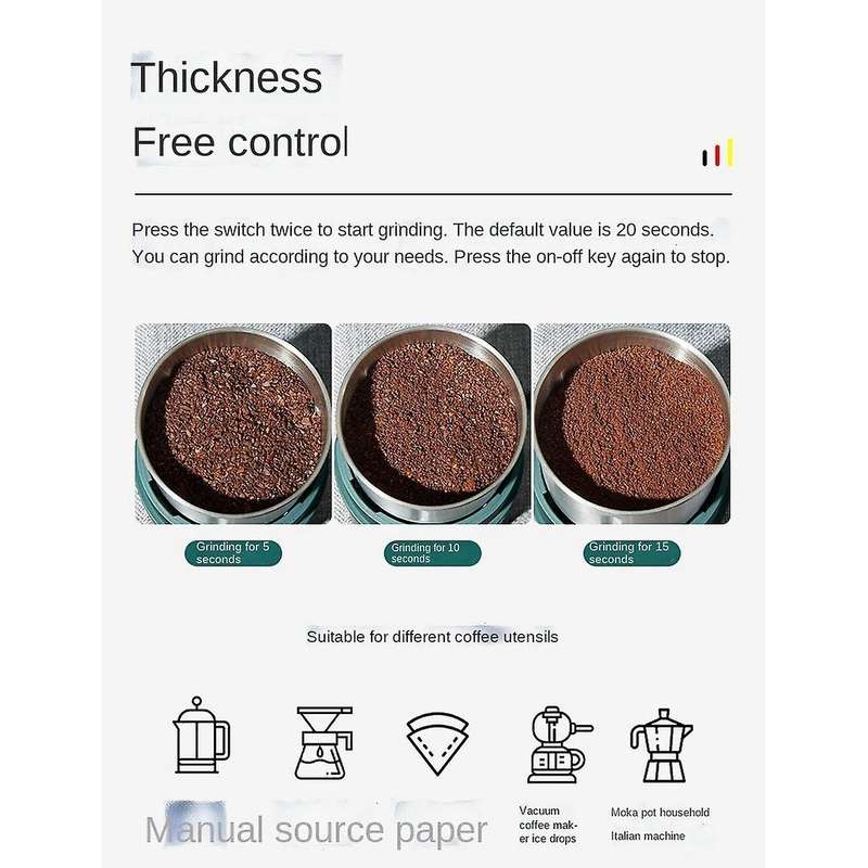 Digital Display Usb Rechargeable Coffee Grinder for Nuts Beans Spices