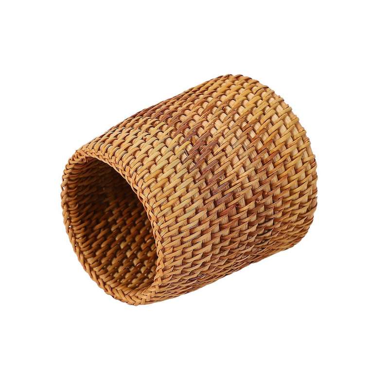 Rattan Chopsticks Tube Bucket Dinner Knives Forks Organizer B