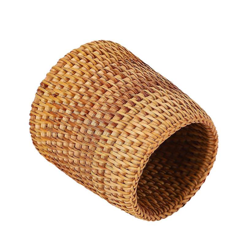 Rattan Chopsticks Tube Bucket Dinner Knives Forks Organizer B